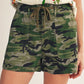 Army Drawstring Waist Casual Camo Shorts