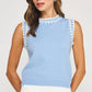 Winchester Embroidered Sleeveless Knit Tank Top
