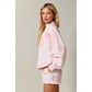 Tessa Mock Neck Long Sleeve Patch Work Print Sweatshirt