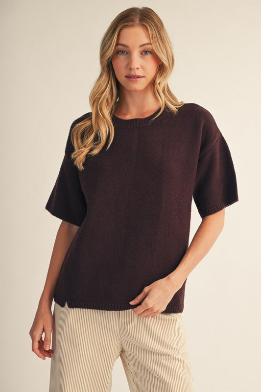 Core Drop Shoulder Comfy Sweater Top