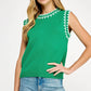 Winchester Embroidered Sleeveless Knit Tank Top