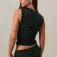 Libby Sleeveless Round Neck Polka Dot Tank Top