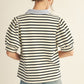 Andy Solid Contrast Detail Stripe Top