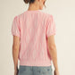 Wave Patterned Lightweight Sweater Top