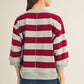 Conviction V-notched Bold Stripe Casual Top