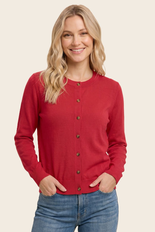 Drew Solid Button Down Long Sleeve Sweater