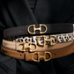 Horsebit Buckle Equestrian Stitched Suede/Napa Leather Belt
