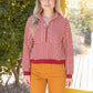 Pacific Open V-Neck Grommet Detail Striped Knit Top