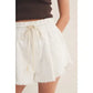Folly Frayed Hem Paperbag Waist Rope Shorts