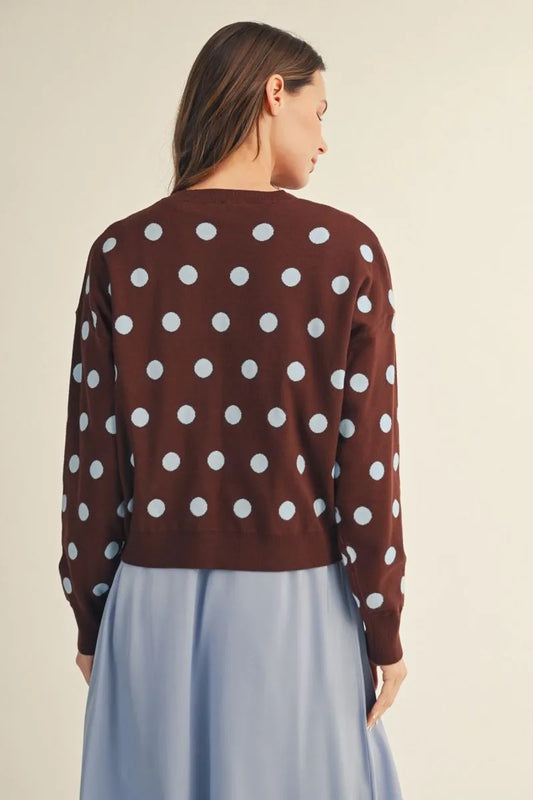 Bellamy Drop Shoulder Polka Dot Sweater