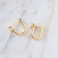CZ U Huggie Hoop Earrings