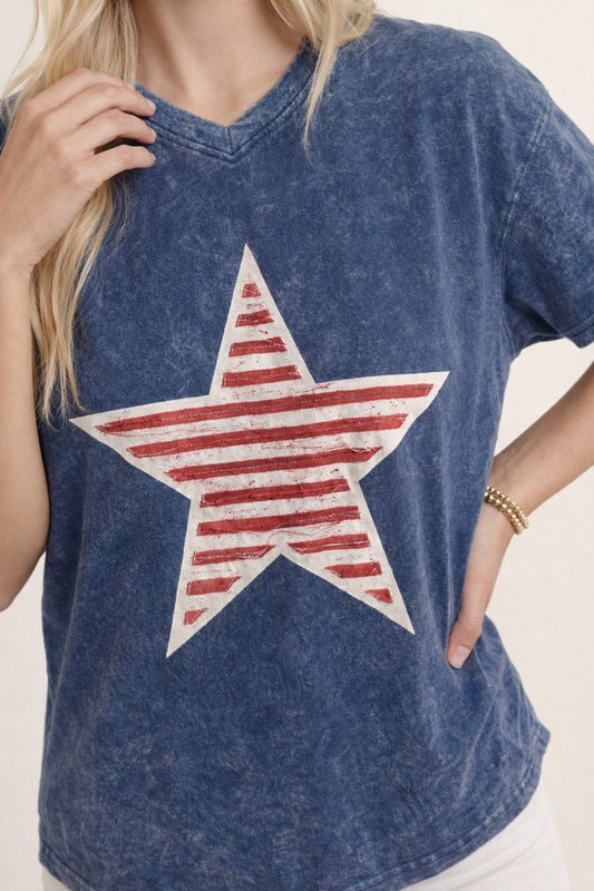 Star 250th 4th Of July Vintage Star Tee