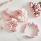 Plush Slippers - Light Blush Bow