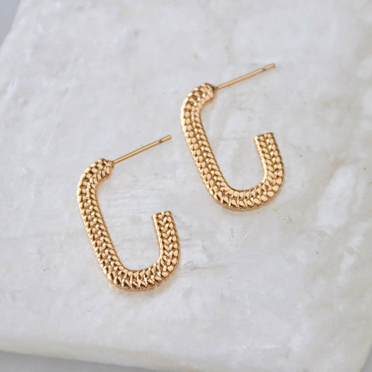 Textured Oval Earrings