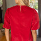 Justice Scalloped Hemline Bubble Sleeve Solid Corduroy Top