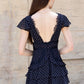 Taos Polka Dot Lace Trim Tiered Mini Dress