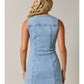 Sweetheart Neck Sleeveless Skort Denim Romper