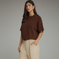 Brown Boxy Knit Sweater - Front