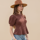 Brown Puff Sleeve Sweater - Side Neutral