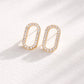 CZ Oval Stud Earrings