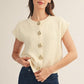 Big Shell Button Detail Sweater Vest