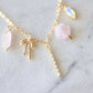 Rose Quartz Opalite Bow Charm Necklace
