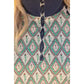 Diamond Quarter Zipper Diamond Multi Contrast Print Knit Top