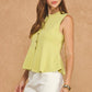 Kentucky Sleeveless Button-Front Peplum Knit Top