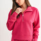 Luxe Sand Wash Rib 1/4 Zip Sweater