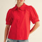 Peter Pan Collard Button Down Top