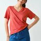 Lauren Pima Cotton Blend V-Neck Tee