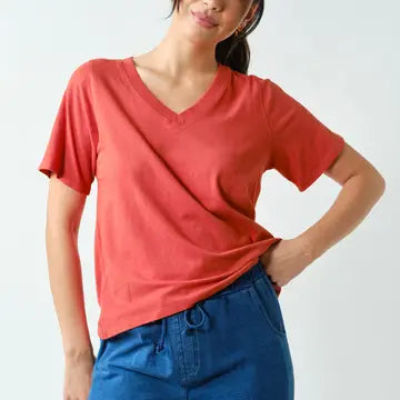 Lauren Pima Cotton Blend V-Neck Tee