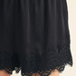Nora Satin Shorts with Lace Trim