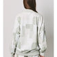 Tessa Mock Neck Long Sleeve Patch Work Print Sweatshirt