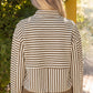 Pacific Open V-Neck Grommet Detail Striped Knit Top