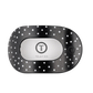 Black Polka Dot Party Large Flat Round Hair Clip