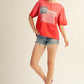 July American Flag Patched Casual Wash Top American Flag Patched Casual Wash Top  R7154
