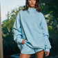 Rory Mock Neck Solid Reversible Mock Neck Sweatshirt Top