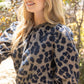 Hadley Fringe Detail Textured Animal Print Top