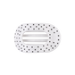 White Polka Dot Party Medium Flat Round Hair Clip