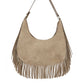 Loretta Suede Fringe Slouchy Bag