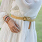 Round Brass Buckle Suede/Genuine Leather Belt｜Minimalist