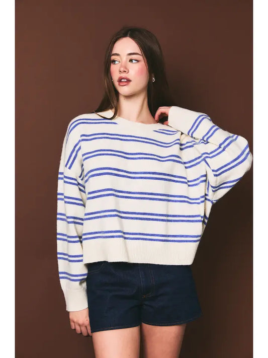 Arthur Ribbed Cropped Contrast Sweater