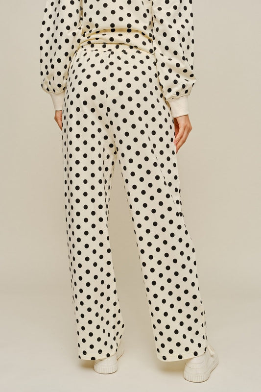 Miller Sweatpants Drawstring Waist Polka Dot Sweatpants