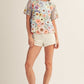 3D Floral Applique Sheer Mesh Layered Top
