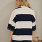 Alley Wide Stripe Boxy 1/4 Zip Top