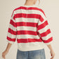 Conviction V-notched Bold Stripe Casual Top