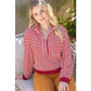 Pacific Open V Neckline with Grommet Detail Ribbed Knit Top