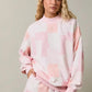 Tessa Mock Neck Long Sleeve Patch Work Print Sweatshirt