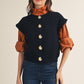 Big Shell Button Detail Sweater Vest